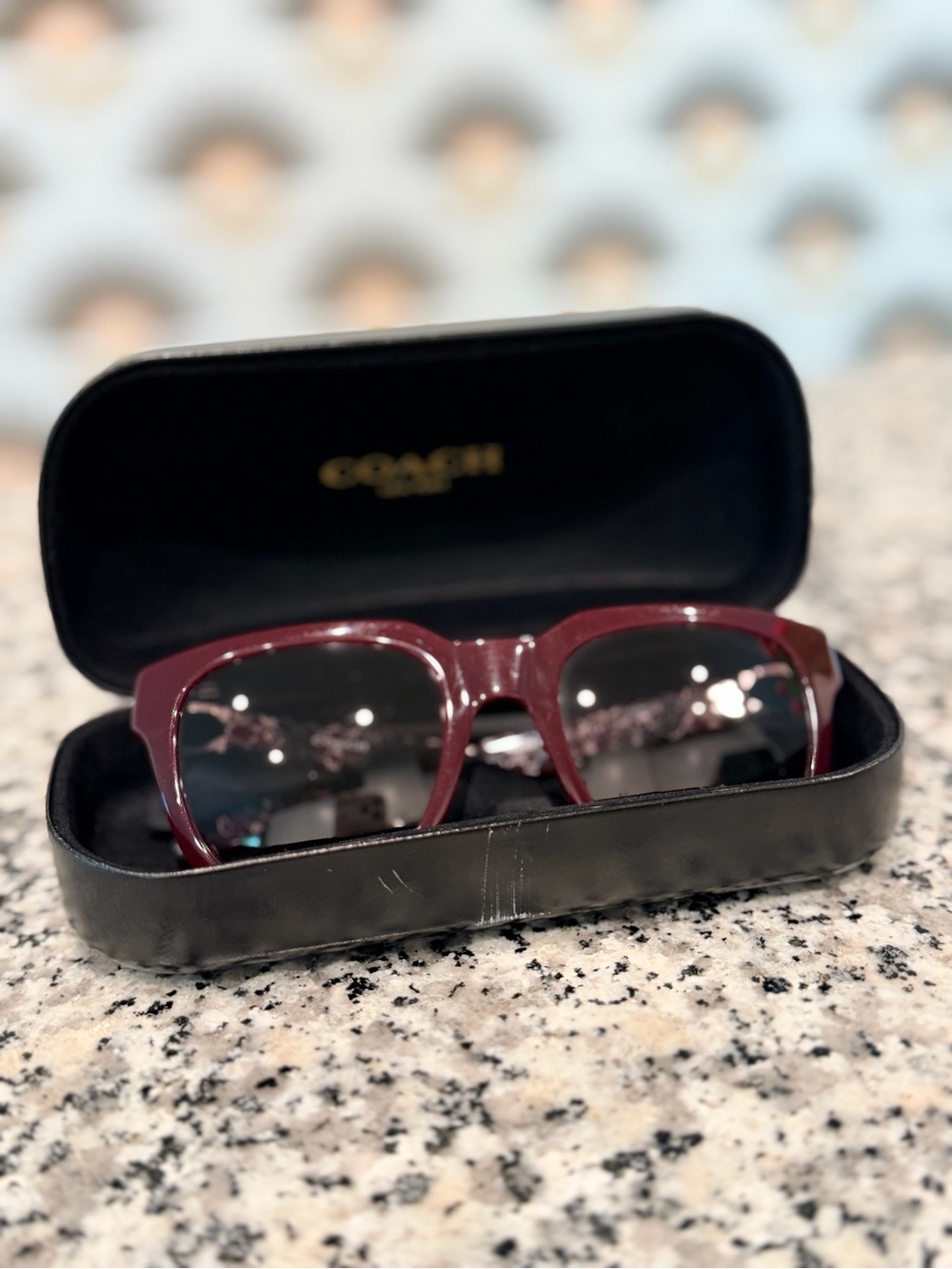 COACH Women's Wine Red Square Sunglasses